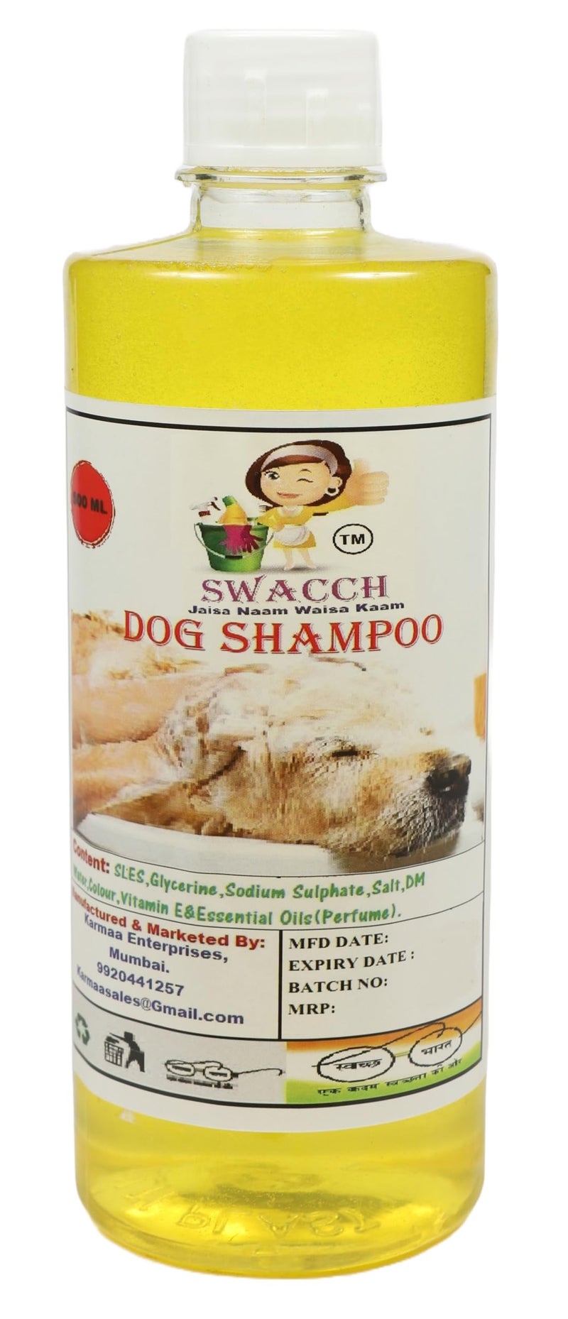 swacch Shampoo | Puppy Safe Shampoo | PH Balanced | Ditch to Itch for Dog Shampoo 500ml (Lemon) + Spike Ball Chew Toy Combo Pack - Image 2