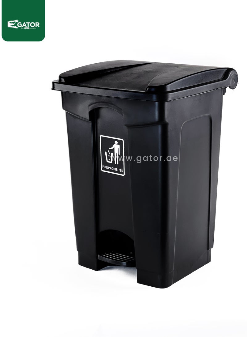 Gator Plastic Garbage Bin with Pedal Opening 45L Black - Image 1