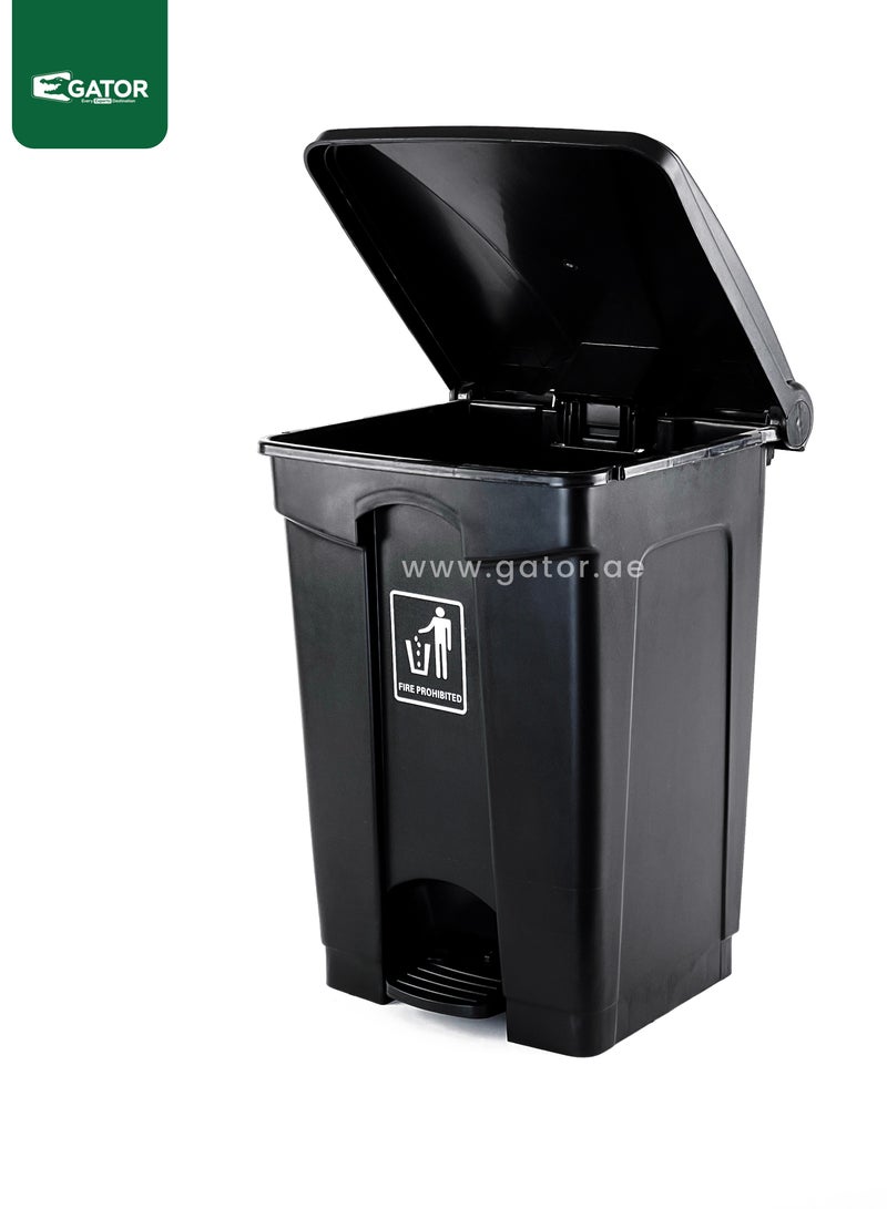 Gator Plastic Garbage Bin with Pedal Opening 45L Black - Image 2