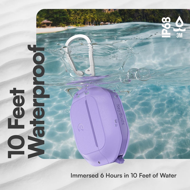 Keybudz for AirPods 4 Case with Lock - Fully Waterproof AirPods 4th Generation Case Cover - Keychain, Rugged Tough Protection, Hard Shell and Carabiner (Wild Lavender) - Image 5
