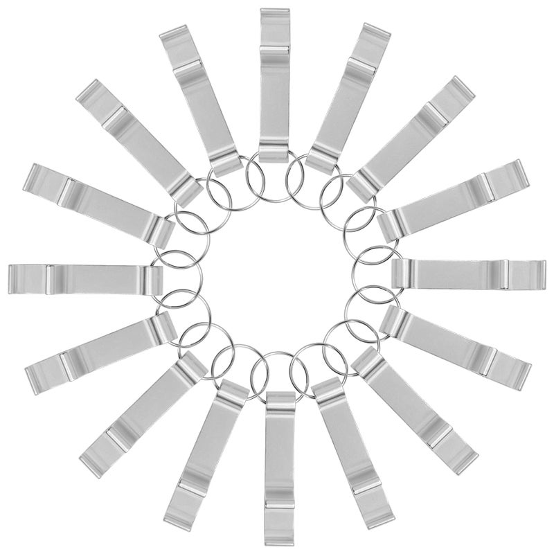 cnomg 16 pcs Metal Bottle Opener Split Key Ring Chain Keychain Bulk Aluminum Pocket Claw Bar Soda Beverage Beer Bottle Opener Sliver