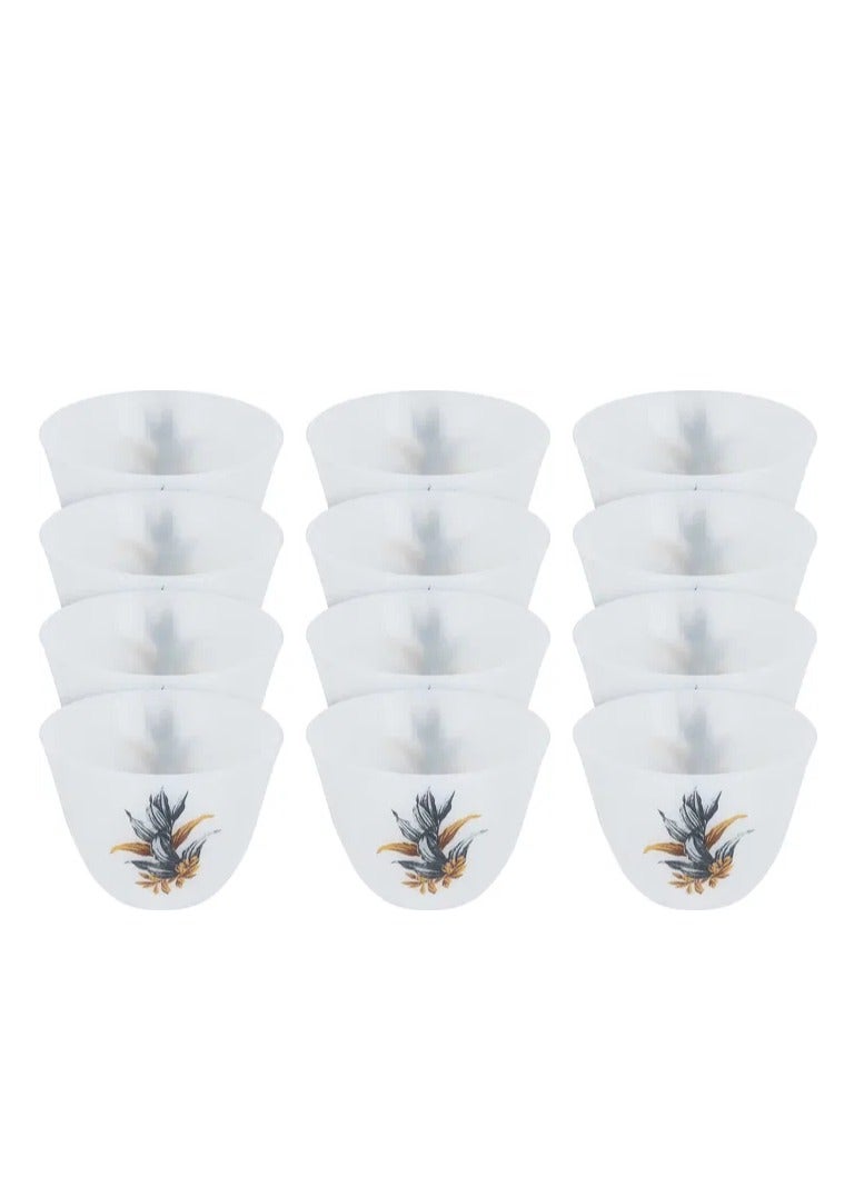 Alsaif Gallery Al Saif Gallery porcelain coffee cup set, 12 pieces - white - Image 3