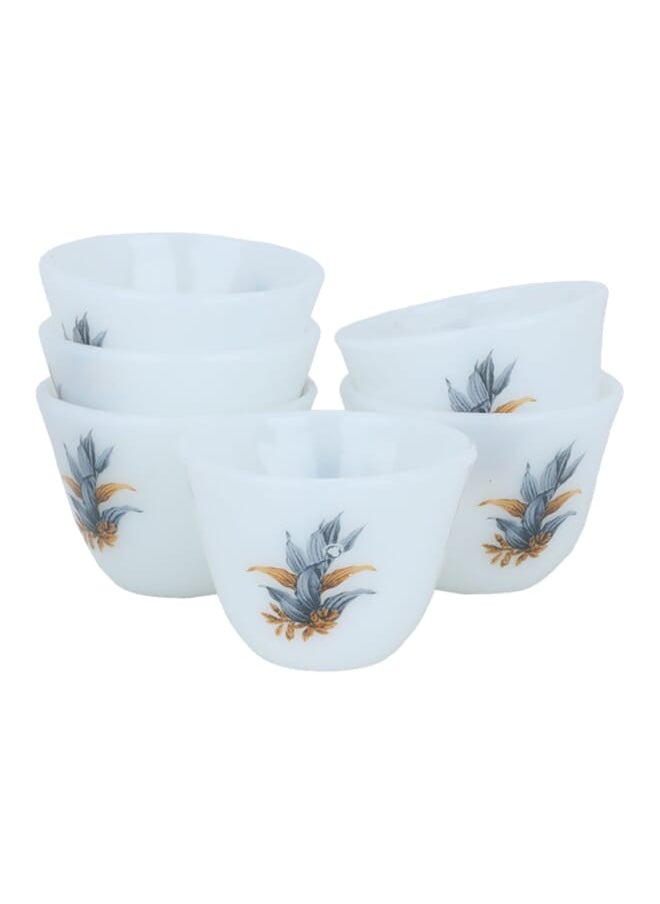 Alsaif Gallery A set of Arabic coffee cups, Arcopal, white, medium, wooded, 12 pieces  - Image 1