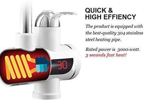 J P Enterprise JP Mfg HOT AND COLD WATER GEYSER WATER HEATER FAUCET FAST HEATING TAP WITH LED DIGITAL FOR INSTANT HOT WATER HEATER  - Image 2
