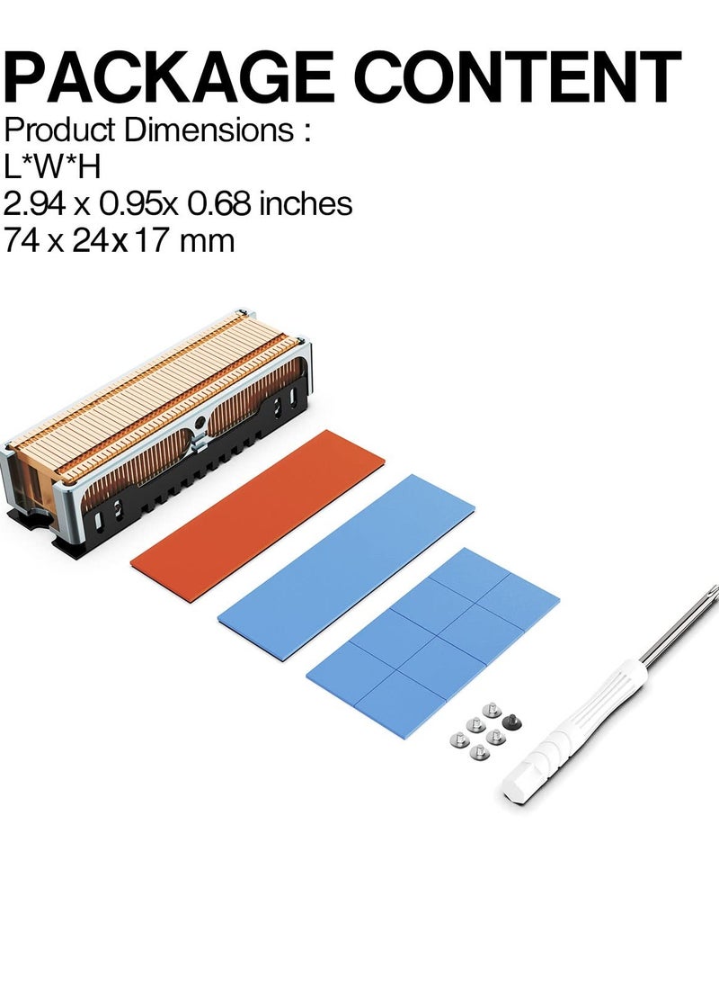 Generic - Q150 M.2 2280 SSD heatsink, Double-Sided Heat Sink, Fins with Aluminum Frame Passive Heat Sinks for M.2 SSD PC and Computer,Desktop High Performance SSD Cooler - Image 1