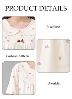 DUNISO Women's 2pcs Pajama Set Short Sleeve Nightgown Sleepwear Breathable Loungewear Girls Comfortable Round Neck Nightwear Summer Home Wear  - Image 3