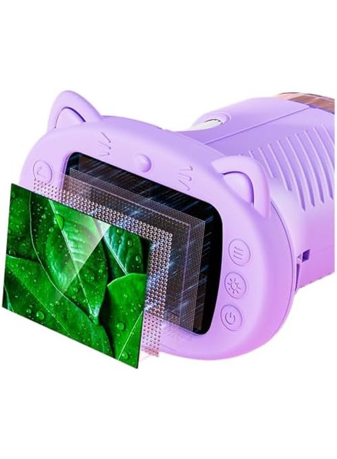 Kids Digital Microscope Purple 2 4 Inch IPS Display 1000X Magnification 1080P HD Lens 8 LED Illumination For STEM Learning - Image 1