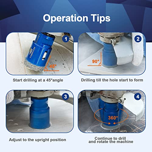 BRSCHNITT 6 Inch Diamond Core Drill Bit for Porcelain Tile Ceramic Marble Granite Drilling,BRSCHNITT 1pc Vacuum Brazed Diamond Hole Saw with 5/8-11 Thread (152mm) - Image 4
