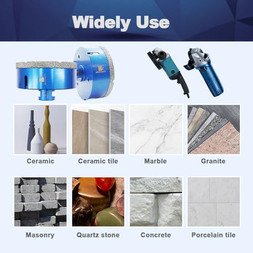 BRSCHNITT 6 Inch Diamond Core Drill Bit for Porcelain Tile Ceramic Marble Granite Drilling,BRSCHNITT 1pc Vacuum Brazed Diamond Hole Saw with 5/8-11 Thread (152mm) - Image 3