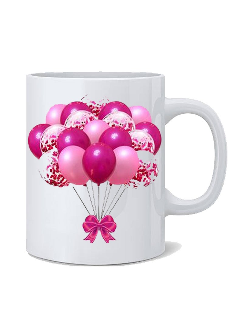 Service Zone Digital Art Personalized Printed Pink Balloon Happy Birthday Mug - Image 3