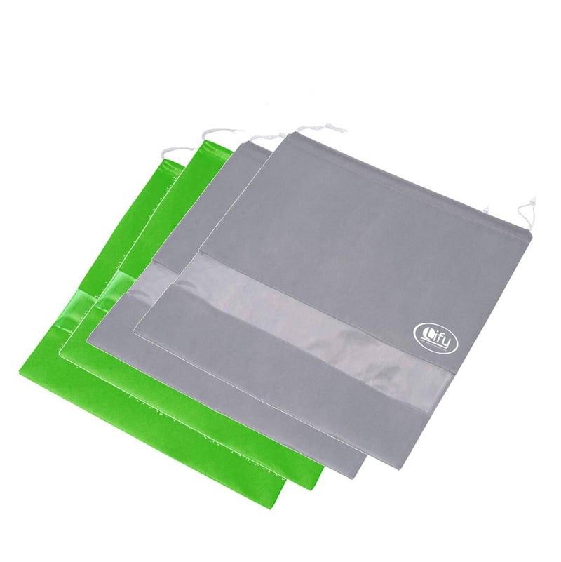 Lify حقائب تخزين يدوي مع نافذة شفافة - عبوة مكونة من 4 قطع (أخضر (2 قطعة) ورمادي (2 قطعة)) - Image 1