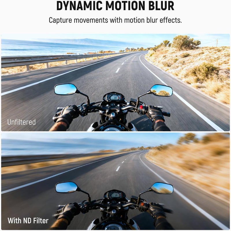 مجموعة مرشحات ND المتوافقة مع DJI Osmo Nano (ND8/16/32/64)، مرشحات كثافة محايدة للعدسات القابلة للتركيب بالبراغي لكاميرات الحركة، ملحقات زجاج بصري متعدد الطلاء مع واقي شاشة، 4 عبوات - Image 4