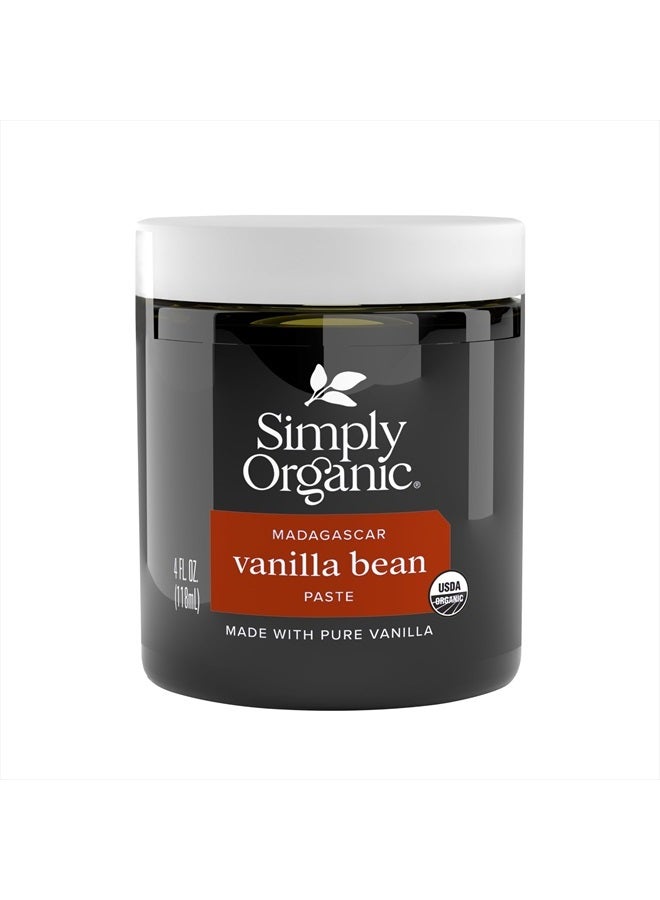 Simply Organic معجون حبوب الفانيليا، 4 أونصة، عضوي معتمد، كوشير، نباتي، غير معدل وراثيًا، معجون ناعم غني، رائحة خشبية دافئة - Image 1