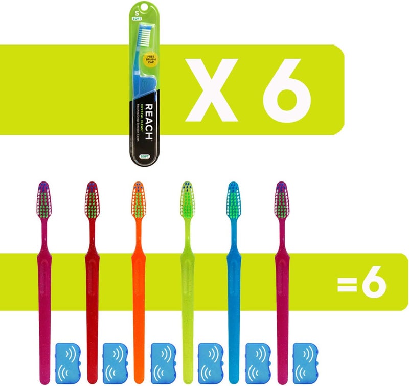 REACH Crystal Clean Toothbrush, Soft Bristles, 1 Count, Pack Of 6 - Image 2