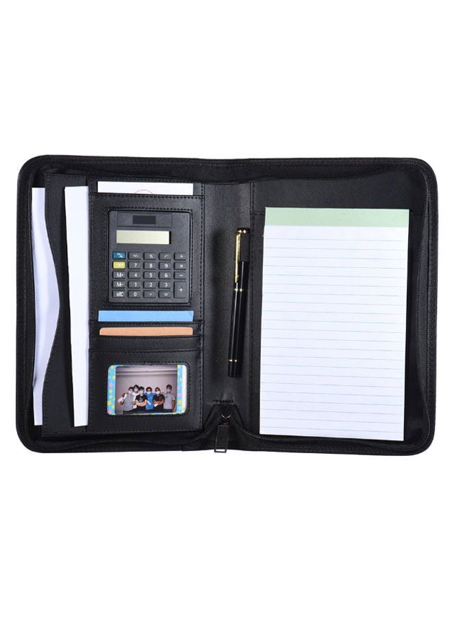 NIBEMINENT Multi-Functional A5 Professional Business Portfolio Organizer Black 
