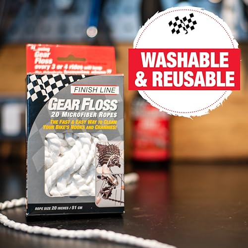 Finish Line Gear Floss Microfiber Cleaning Rope – Bicycle Detailing Tool for Cassettes, Chain Rings, Derailleur Pulleys, Hubs, Spindles, Brakes, Bottom Brackets, Washable and Tear-Resistant, 3 Pack - Image 5