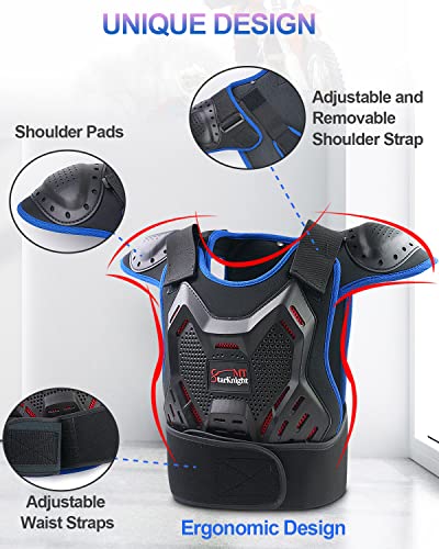 StarknightMT Kids Dirt Bike Gear - Youth Motorcycle Gear Riding Protective Motocross Armor Suit Chest Protector for Boys Girls Biking Cycling Skating Off-Road, Blue - Image 2