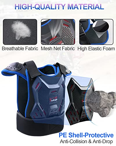 StarknightMT Kids Dirt Bike Gear - Youth Motorcycle Gear Riding Protective Motocross Armor Suit Chest Protector for Boys Girls Biking Cycling Skating Off-Road, Blue - Image 3