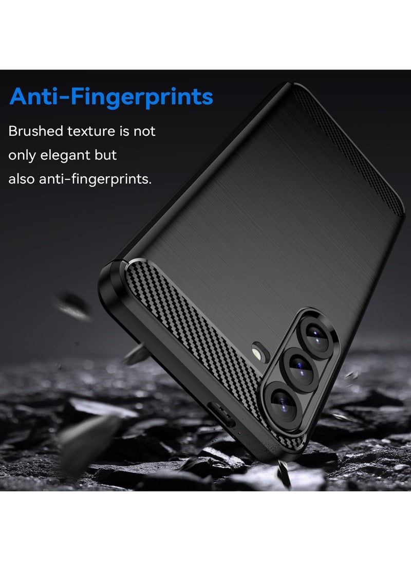 عام غلاف واقي متوافق مع Samsung Galaxy S25+، 【مقاوم للخدوش】 بتصميم نسيج مشطوف، غلاف واقي مرن من مادة TPU، ويشمل 【قطعتين】 من حامي الشاشة. - Image 2