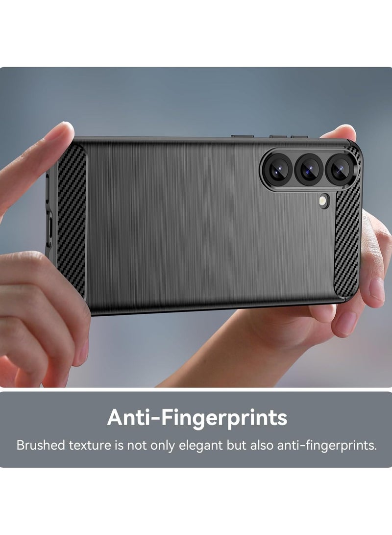 عام غلاف واقي متوافق مع Samsung Galaxy S25+، 【مقاوم للخدوش】 بتصميم نسيج مشطوف، غلاف واقي مرن من مادة TPU، ويشمل 【قطعتين】 من حامي الشاشة. - Image 3