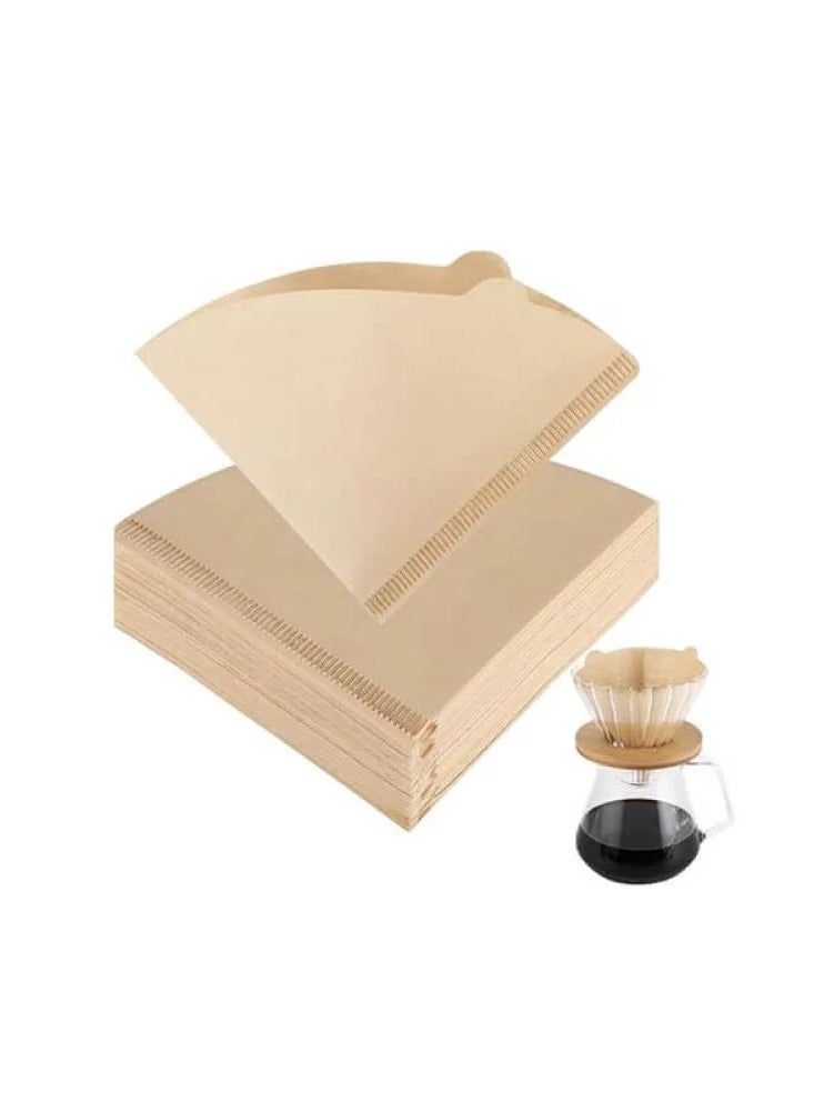 ديفون فلتر قهوة ورق V60 عدد 100 قطعه -غير مبيض- 1-2 كوب مثالي للقهوة المختصة،تقطير وترشيح القهوة - Image 1