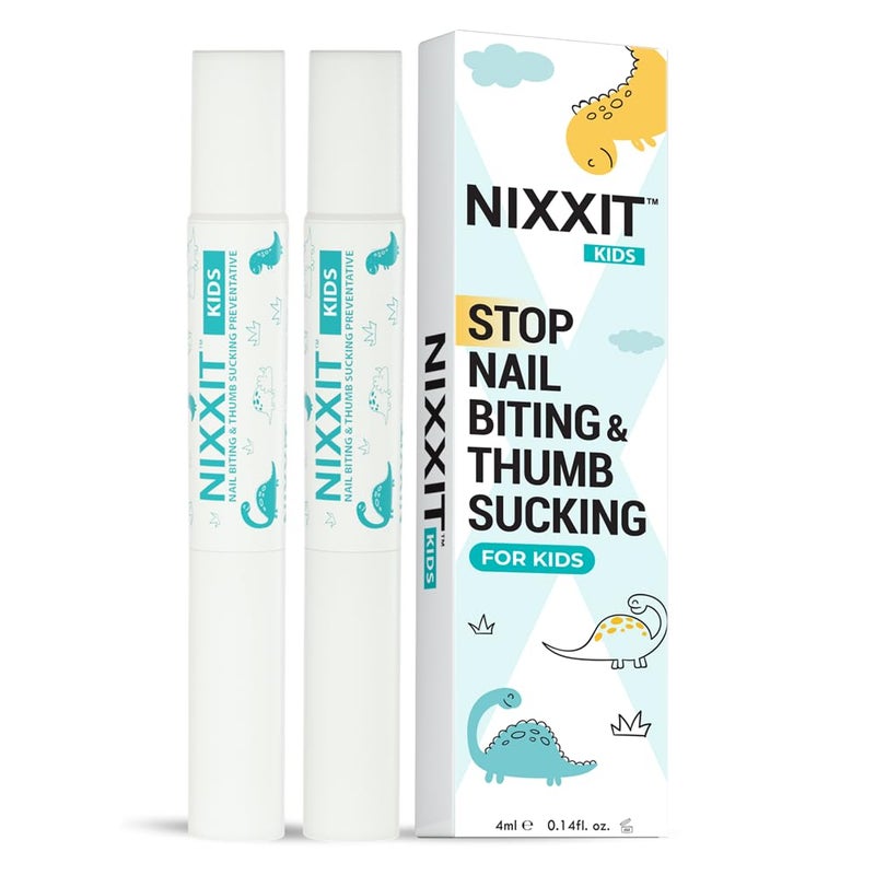 NIXXIT Nail Biting Treatment for Kids - Stop Thumb Sucking for Kids, Toddlers, Children - No Bite Nail Polish Pen - Non Glossy - Bitter Taste - Safe & Effective Solution - Paraben Free - (2 - Pack) - Image 1