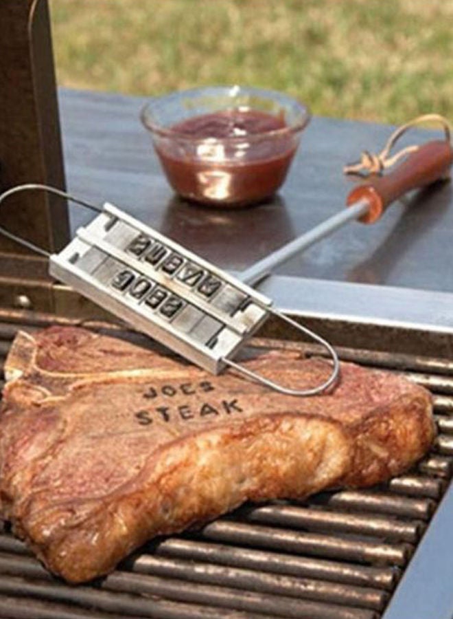 NIBEMINENT BBQ Tool Construction Use With Changeable Letter Set Brown/Silver  - Image 2