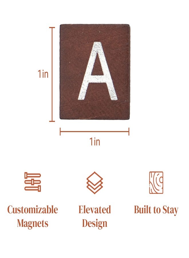 Stiles 100 Piece Wooden Magnetic Letter Tiles - Walnut Alphabet Magnets for Whiteboard, Fridge, or Magnetic Letter Board - Image 4