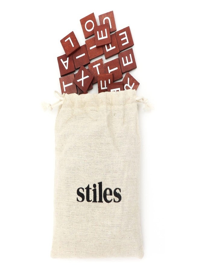 Stiles 100 Piece Wooden Magnetic Letter Tiles - Walnut Alphabet Magnets for Whiteboard, Fridge, or Magnetic Letter Board - Image 1