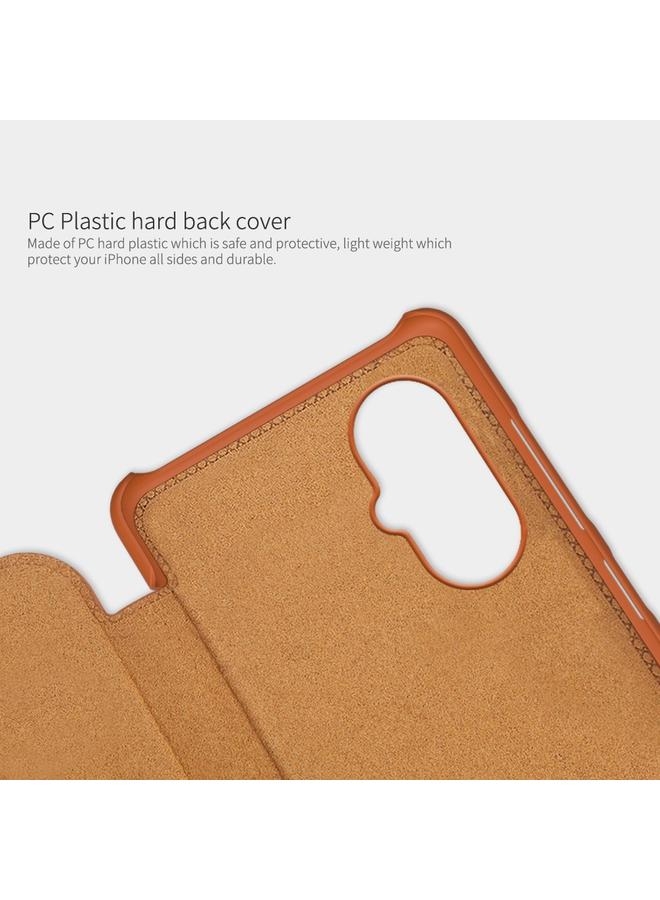 نيلكين جراب لهاتف Xiaomi Poco M4 5G QIN Series جراب هاتف جلدي بملمس الحصان المجنون - Image 5