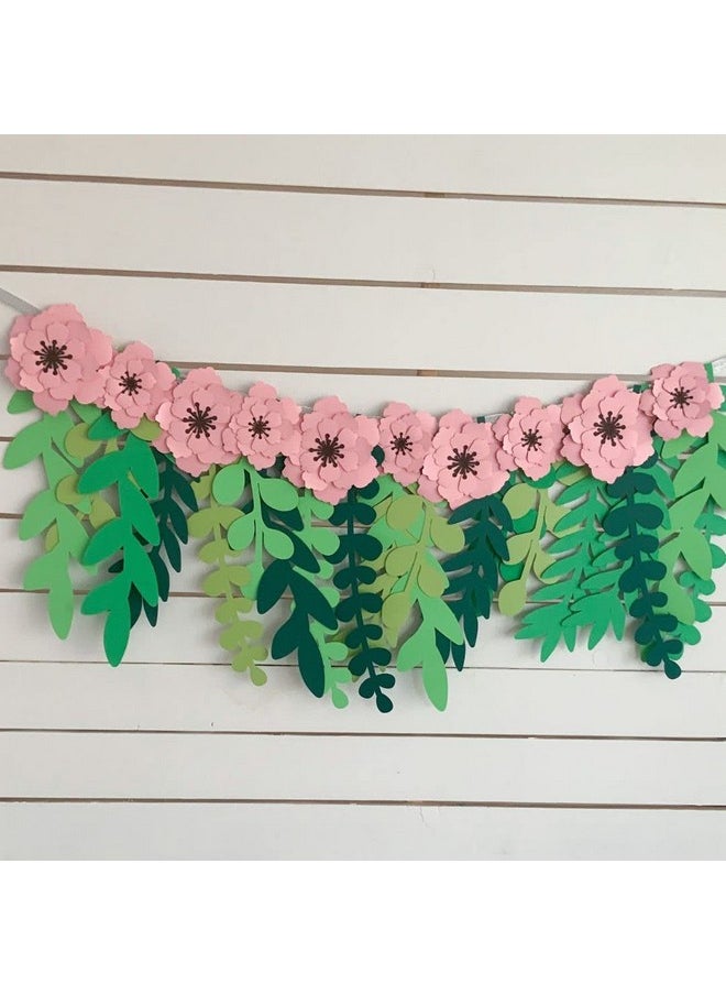Pinfliers Pinfliers Pastel Flower Theme Birthday Decorations|Puja Room Decoration Items|Backdrop for Pooja|Paper Hanging|Pongal, Lohri, Makar Sankranti Decoration Items|10 Paper Flowers,20 Leaves|115"Length  - Image 1