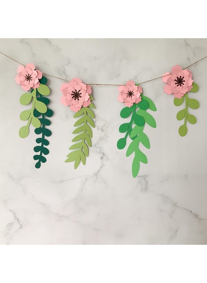 Pinfliers Pinfliers Pastel Flower Theme Birthday Decorations|Puja Room Decoration Items|Backdrop for Pooja|Paper Hanging|Pongal, Lohri, Makar Sankranti Decoration Items|10 Paper Flowers,20 Leaves|115"Length  - Image 4