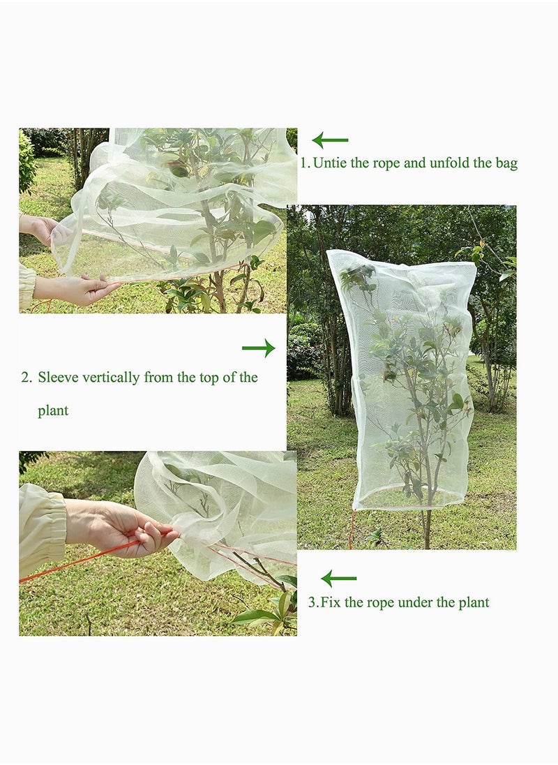 SYOSI - Plant Net Bags, SYOSI with Adjustable Drawstring Birds Netting Fruit Bags for Protectin Plants and Fruit Trees Flowers Garden Netting for Pest Barrier Bag Deer 4 Pieces - Image 1