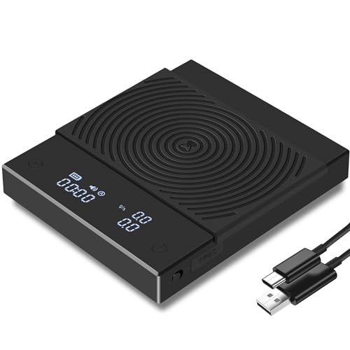 TIMEMORE Black Mirror Basic 2 Coffee Scale with Timer, 2kg/0.1g High Precision Kitchen Scale, Espresso Scale with Flow Rate Function, Digital Coffee Scale for Pour Over Drip Coffee with Silicone Cover - Image 1