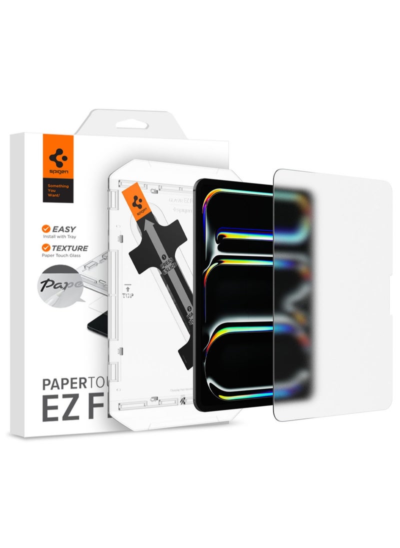 Spigen GLASTR EZ Fit Paper Touch for iPad PRO 11 inch M4 (2004) Screen Protector Premium PaperTouch Tempered Glass with Auto Align Technology - Case Friendly  - Image 1