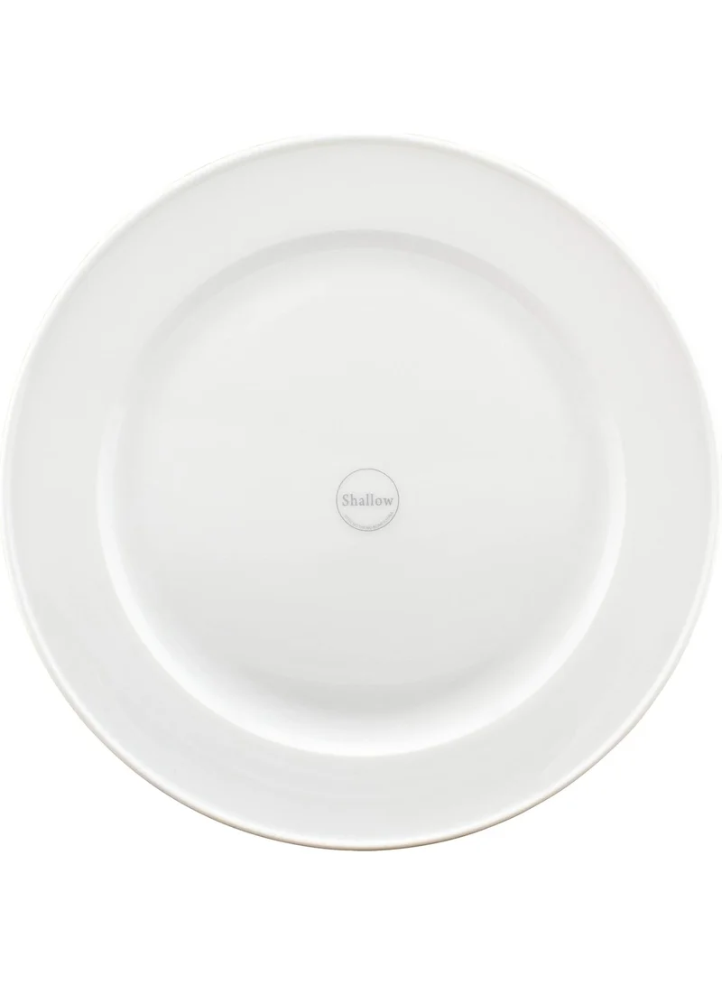 شالو طبق ضيافة مسطح من البورسلين العظمي (Bone China)، أبيض، 16 سم | طبق عشاء دائري، خفيف الوزن، آمن للاستخدام في غسالة الصحون والميكروويف