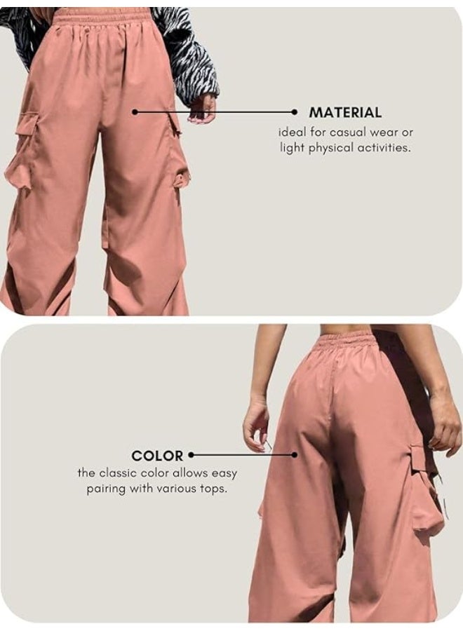 GRECIILOOKS Women's Cargo Pants|Trousers |High Waist Poly-Cotton Trouser |Flared Pants with Side Pockets | Cargo Pant|Elegant for College & Events - Image 3