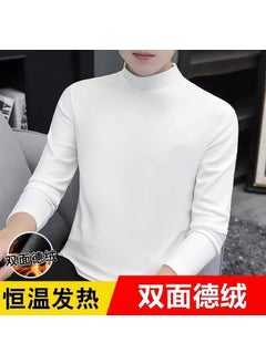 Generic Mens Thermal Velvet Long Sleeve T-shirt White  - Image 1