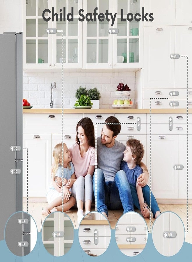 HEXONIQ® Child Proof Refrigerator Lock, Baby Proofing Cabinet Locks, Oven Lock Child Safety. Adhesive Fridge Locks for Kids, Dishwasher, Cupboard, Closet Doors - No Drilling or Tools, White, Pack of 2 - Image 3