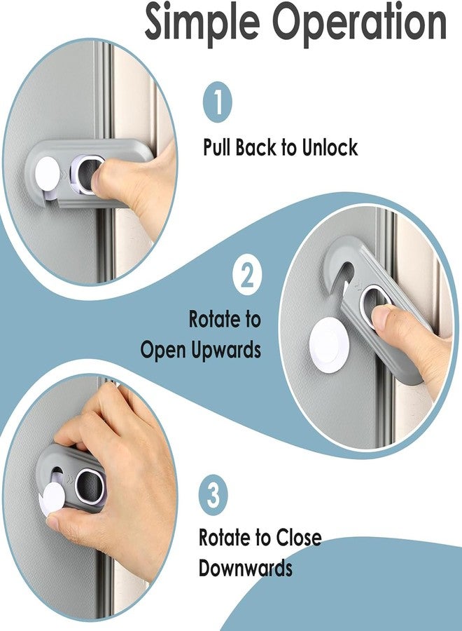 HEXONIQ® Child Proof Refrigerator Lock, Baby Proofing Cabinet Locks, Oven Lock Child Safety. Adhesive Fridge Locks for Kids, Dishwasher, Cupboard, Closet Doors - No Drilling or Tools, White, Pack of 2 - Image 5
