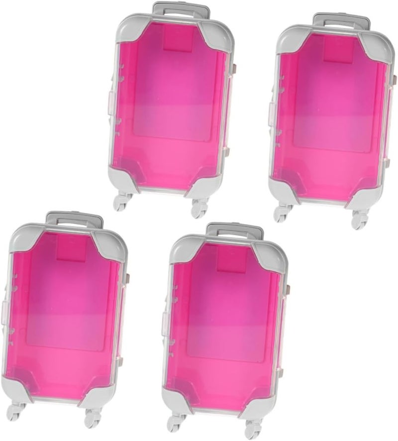4pcs Miniature Luggage Makeup Box Faux Eyelash Storage Travel Case for Wedding Bachelorette Party and Daily Use - Image 1