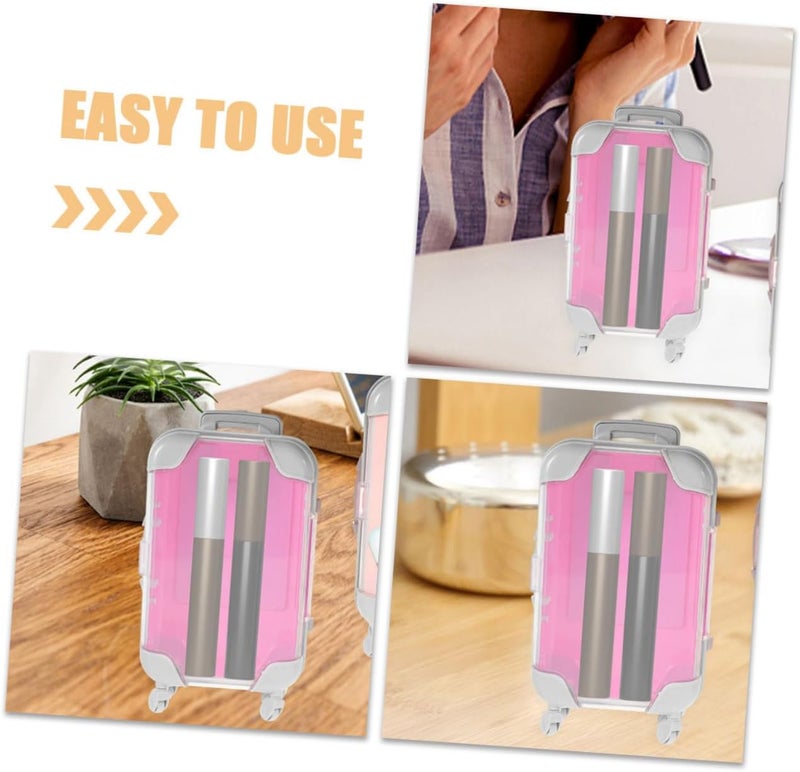 4pcs Miniature Luggage Makeup Box Faux Eyelash Storage Travel Case for Wedding Bachelorette Party and Daily Use - Image 4