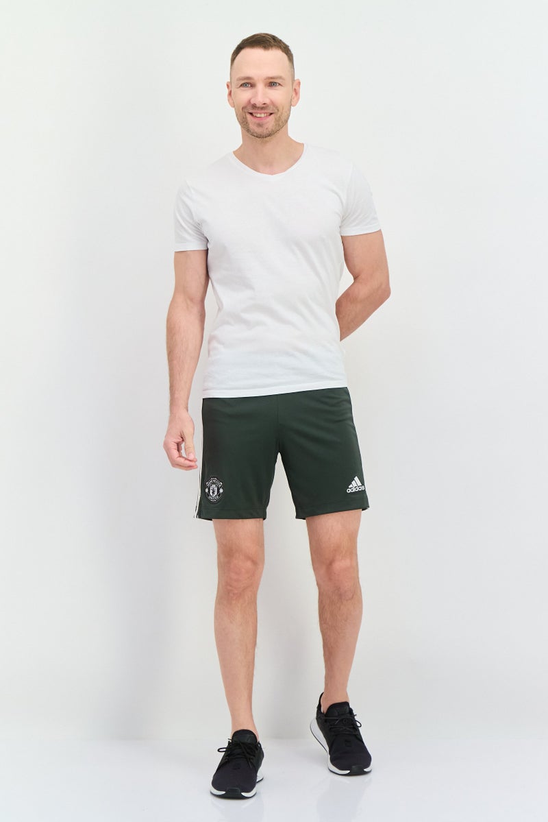 Adidas Men Sportswear Fit Manchester United Football Shorts, Dark Olive - Image 4