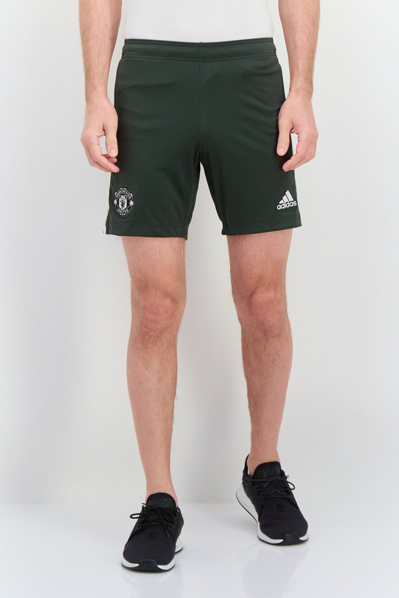 Adidas Men Sportswear Fit Manchester United Football Shorts, Dark Olive - Image 1