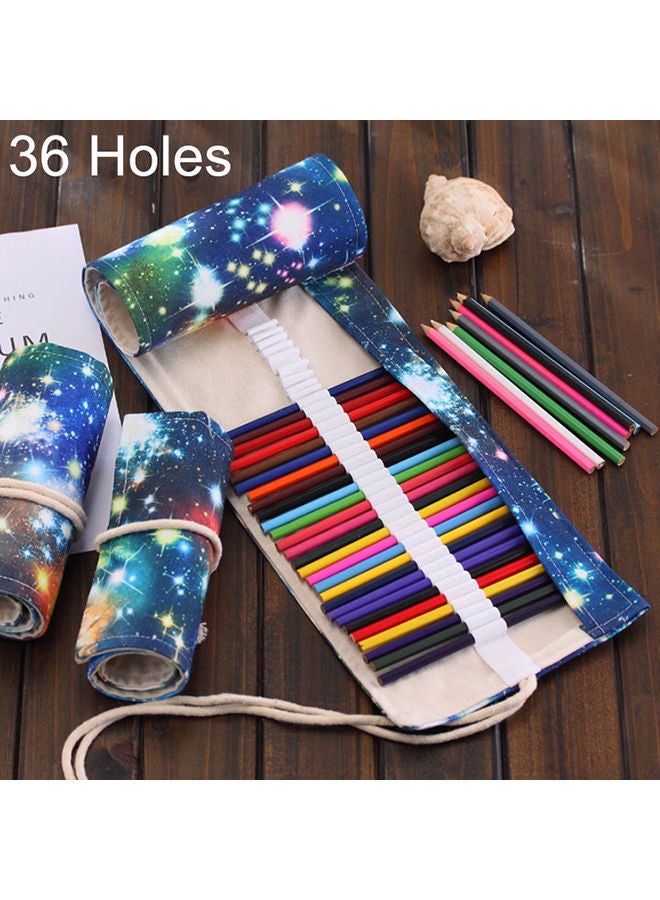 NIBEMINENT 36 Slots Cosmic Galaxy Print Pen Bag Multicolour