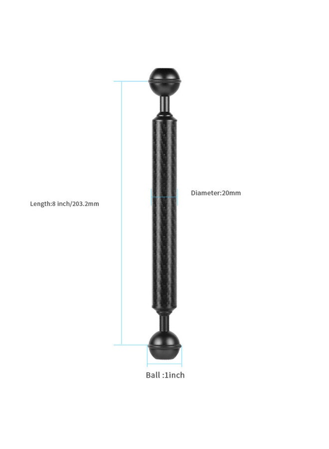Flying Super Camera Diving Buoyancy Lamp Arm 5/6/7/8/9/10/11/12 Inch Lamp Arm D20mm Buoyancy Arm-Color:Diameter 20mm8 Inch Black  - Image 1