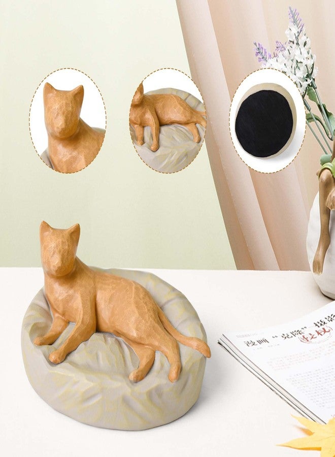 Cuayaes Orange Cat Figurines Memorial Gifts for Cat Lovers Women Men, Resin Cat Decor Statue for Home, Shelf, Office Desk, Living Room, Car Dashboard Decorations - Image 2