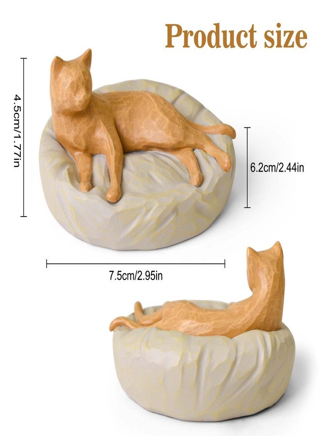 Cuayaes Orange Cat Figurines Memorial Gifts for Cat Lovers Women Men, Resin Cat Decor Statue for Home, Shelf, Office Desk, Living Room, Car Dashboard Decorations - Image 4
