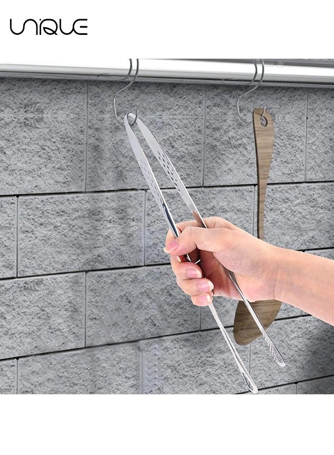 Unique 2 Pcs Food Tongs, Stainless Steel Tongs Cooking Tongs Kitchen Tongs Bread Toaster Tongs Grill Barbecue Tongs For Cooking Serving Anti-Heat Bread Clip (11 Inch) - Image 4