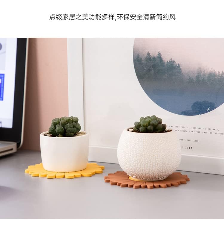 Clovis Silicone Trivet Mat, PVC Sunflower Hot Pot Holder Hot Pads for Table and Countertop, Soft Rubber Multi-Use Trivets for Pots & Hot Dish, Non Slip Coasters (Random, Set of 3) - Image 3